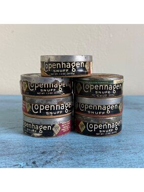 Vintage Copenhagen Snuff Tobacco Tins Lot Of 7 Collectibles Various Dates & Labe